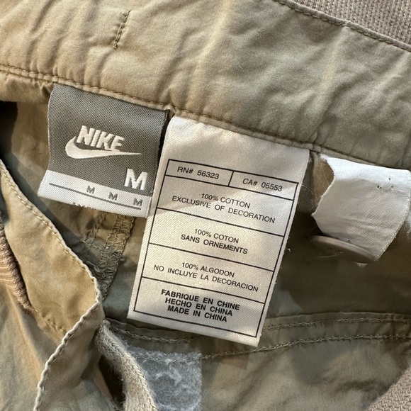 Nike Jogger Pants Crop Cotton Medium Beige Bling Quick Dry - Picture 4 of 5